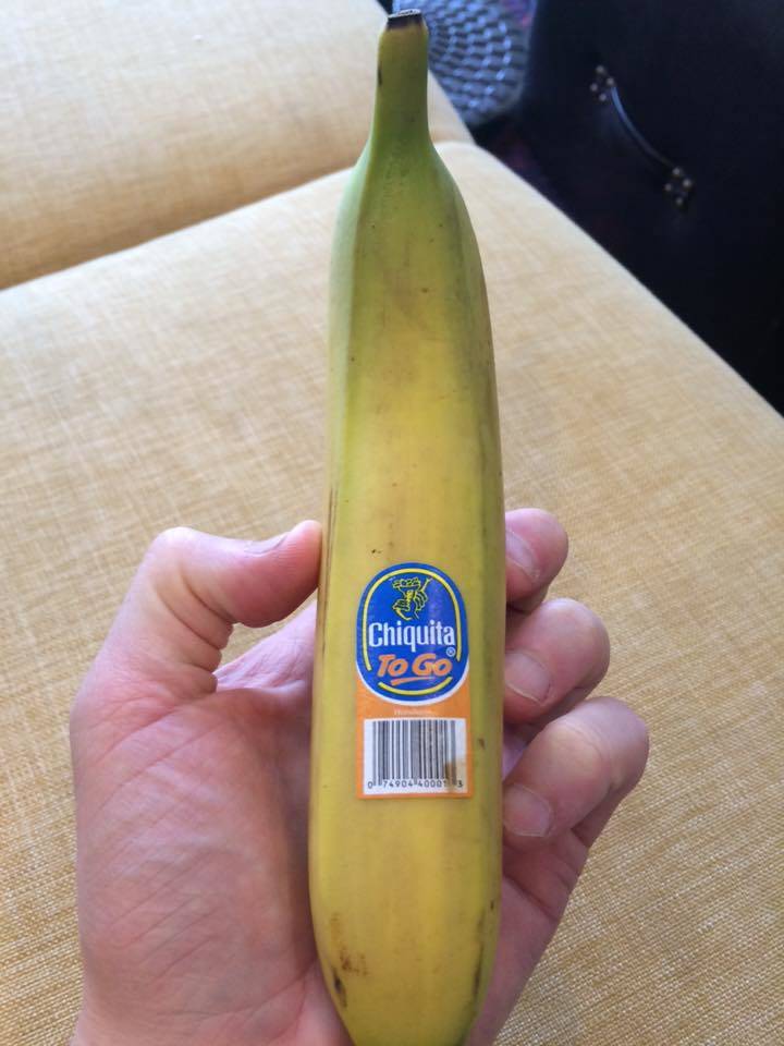 Banana with sticker that says To Go 