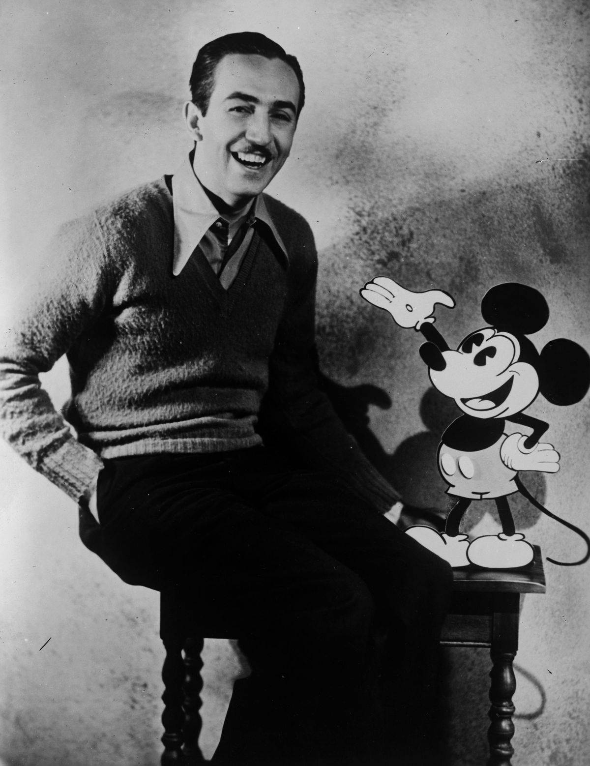 Walt Disney and Mickey Mouse. 