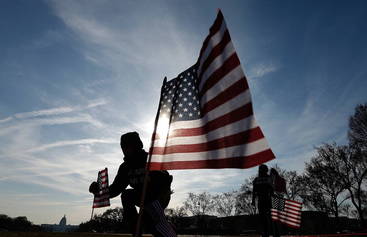 American Flags Planted On National Mall To Honor Service Members Who Committed Suicide