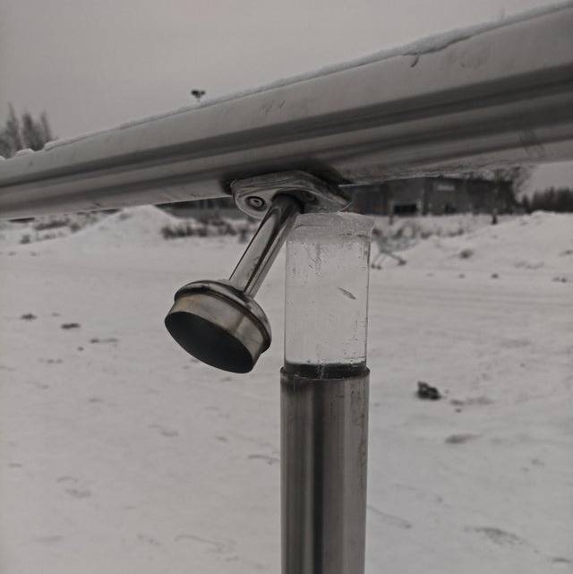 broken railing from the ice