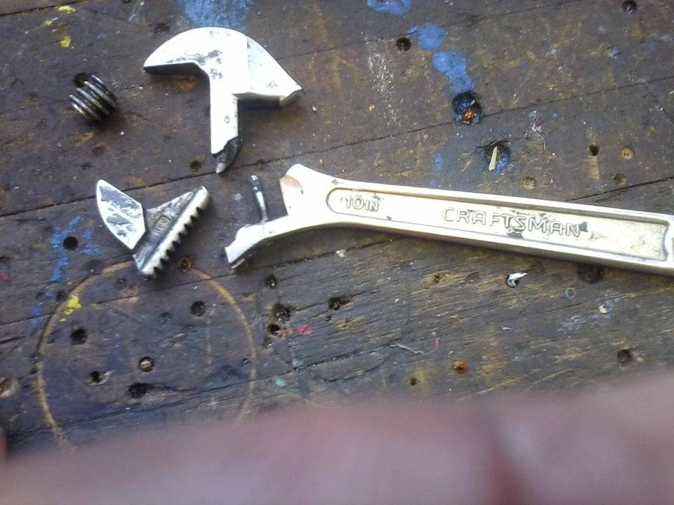 broken wrench on the floor