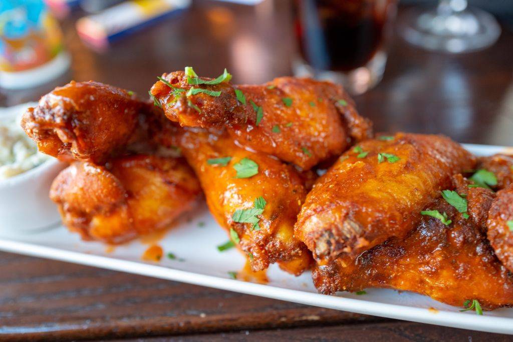 Buffalo chicken wings on a plate