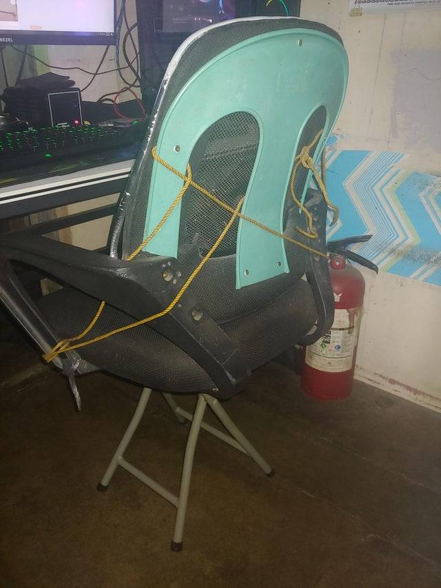 fixed the chair with string