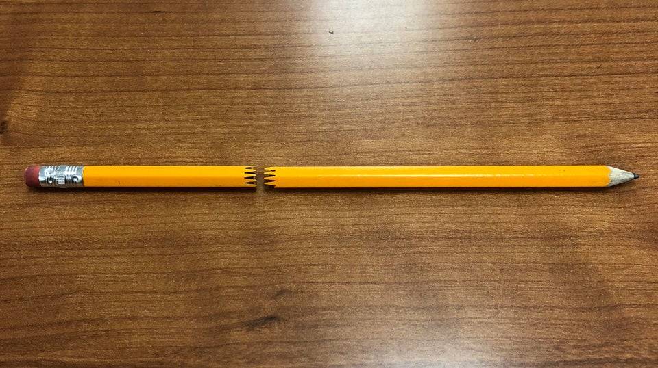 flawless break on a pencil