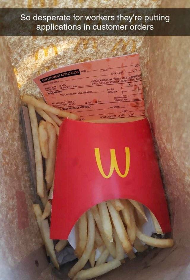 need employees at the McDonalds