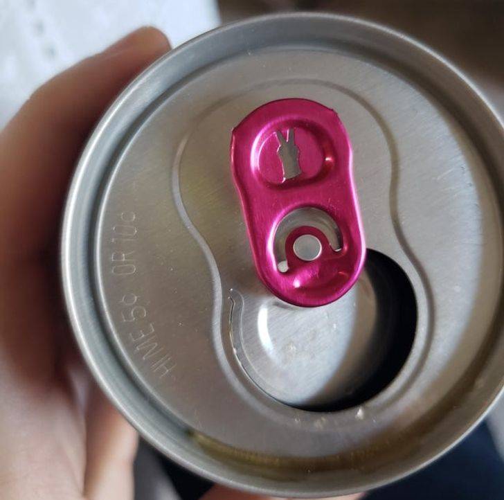 peace sign on can might not get seen