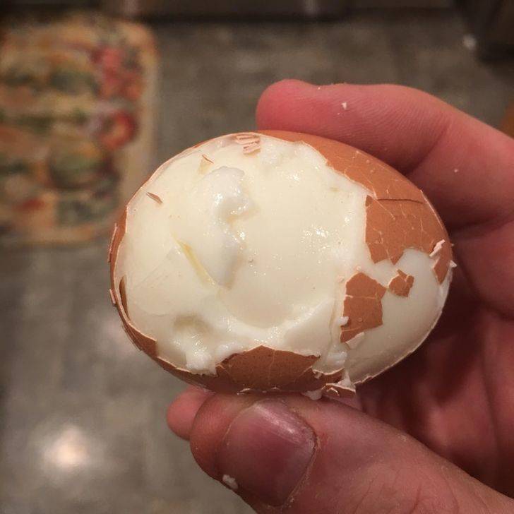 peeling an egg gone wrong