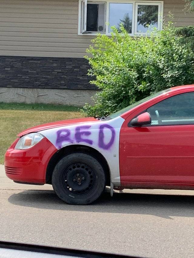 red paint for loss of color