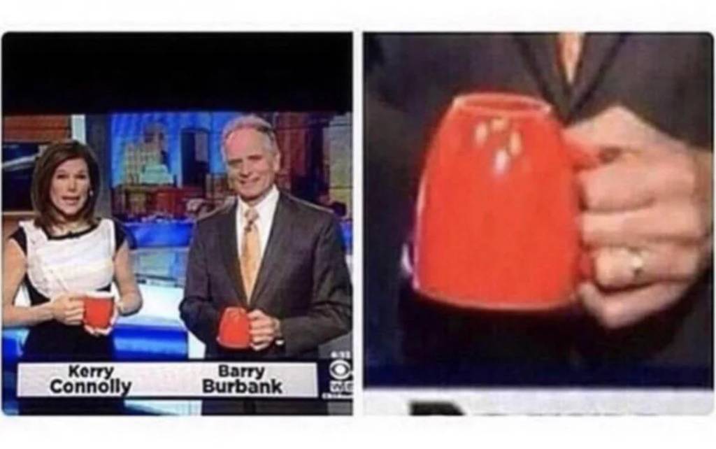 upside down cup on TV