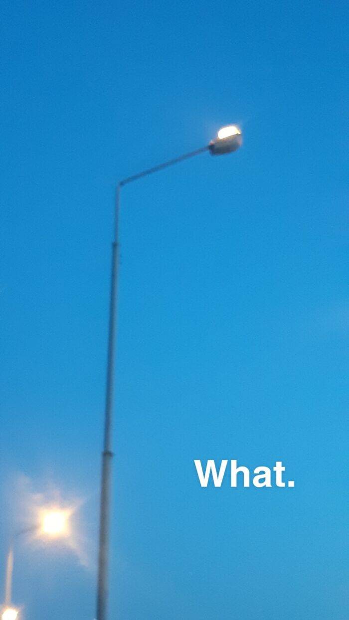upside down lamp outside