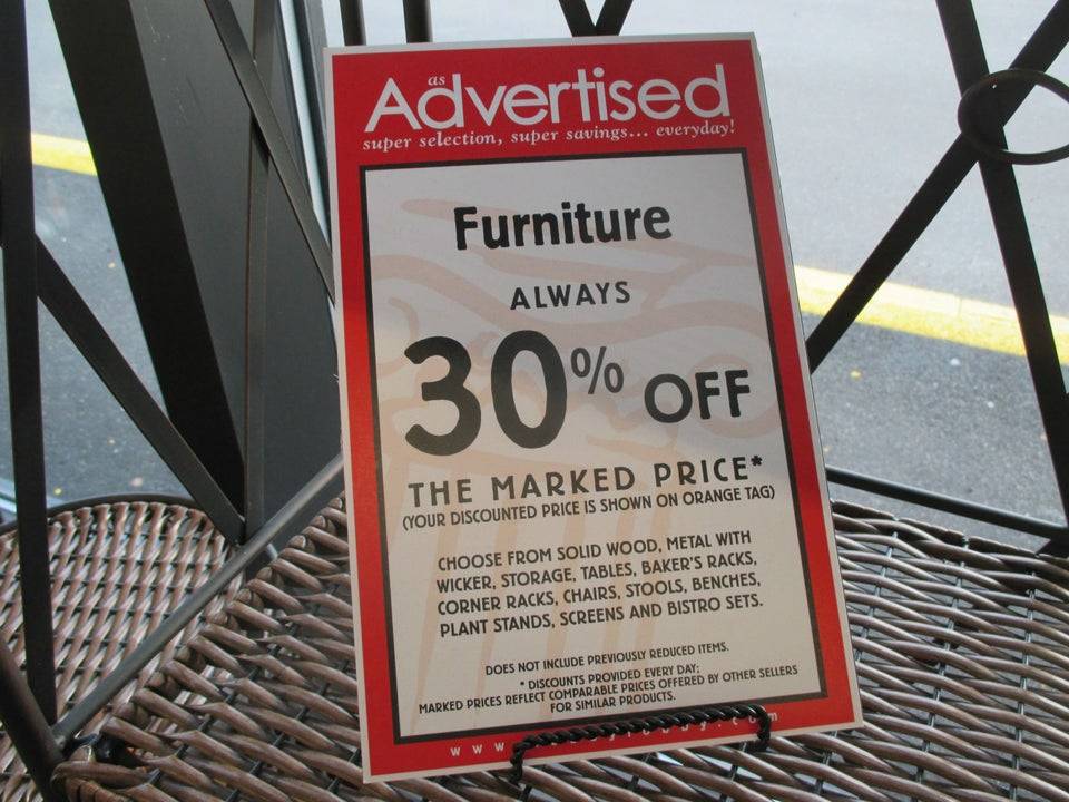 Advertised as always 30% off furniture