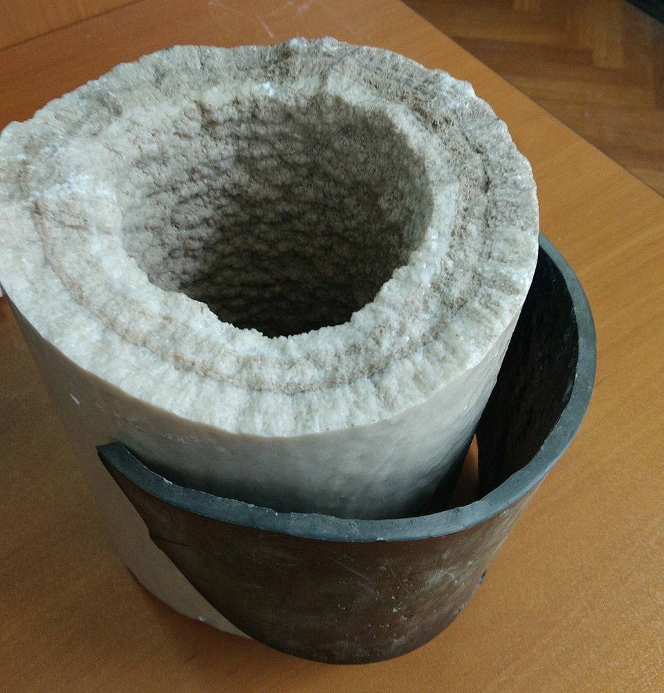 Calcium buildup on a pipe