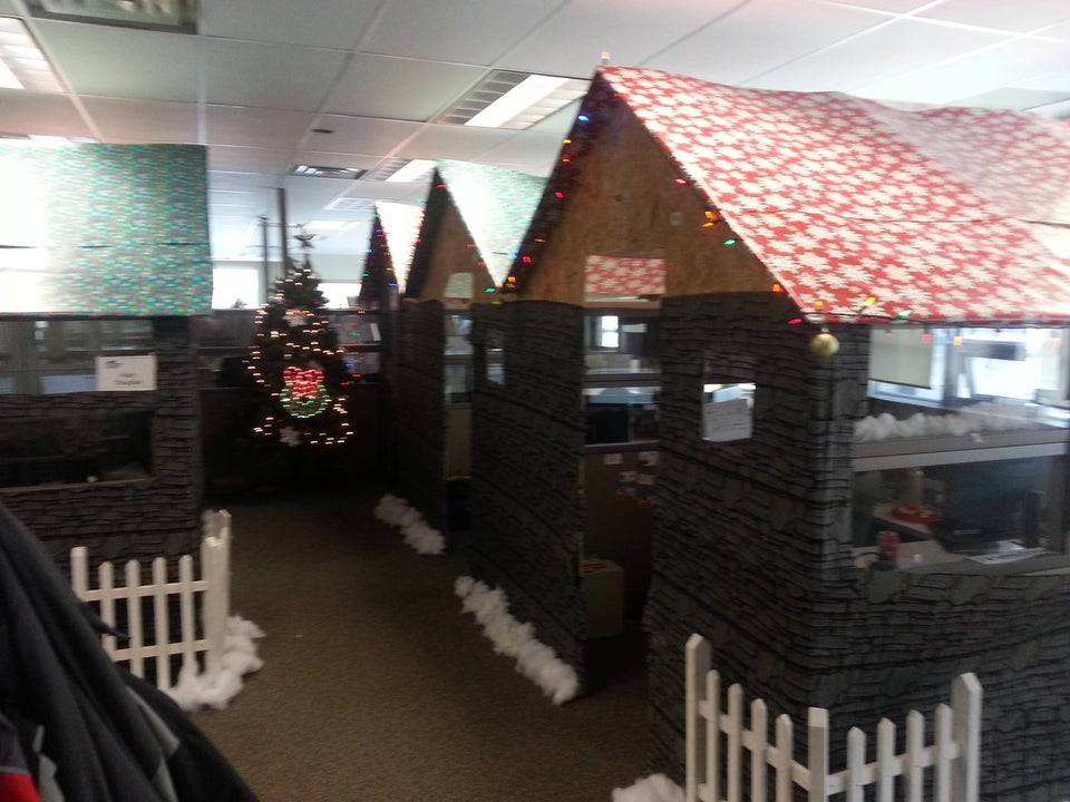 Christmas village cubicles