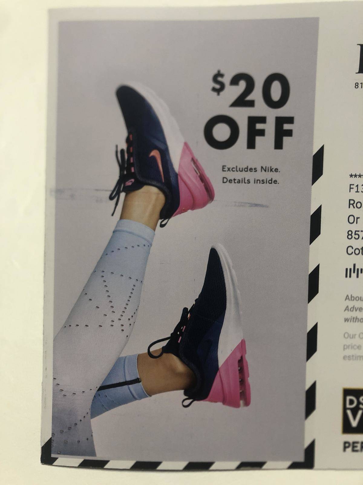 Nike advertisement on shoe sale that excludes Nikes