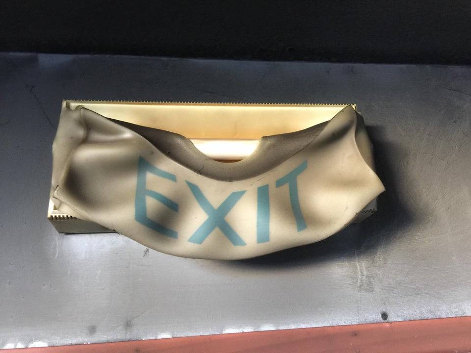 Melted exit sign
