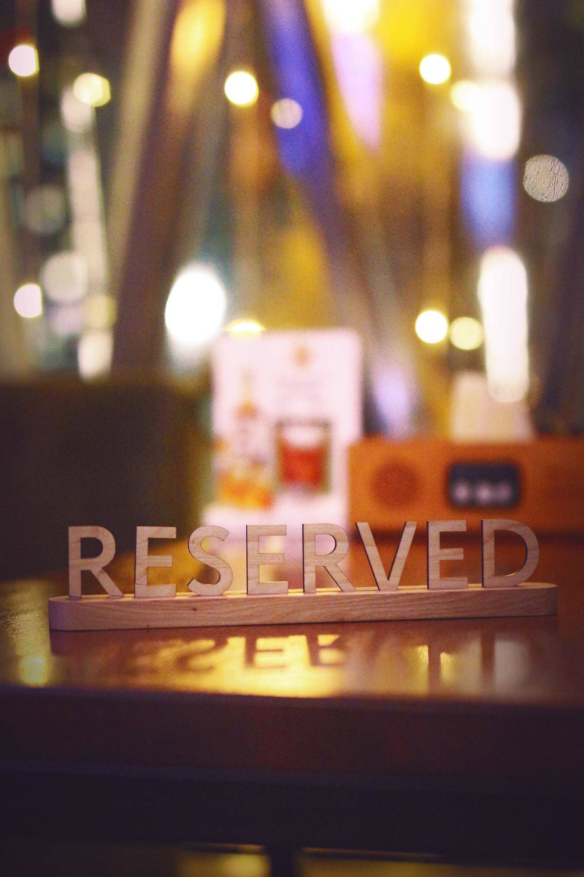 Reserved sign on table