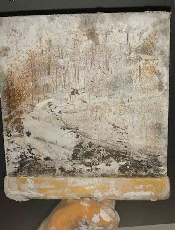 Plaster shovel that looks like artwork