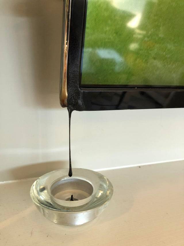 TV drip from candle