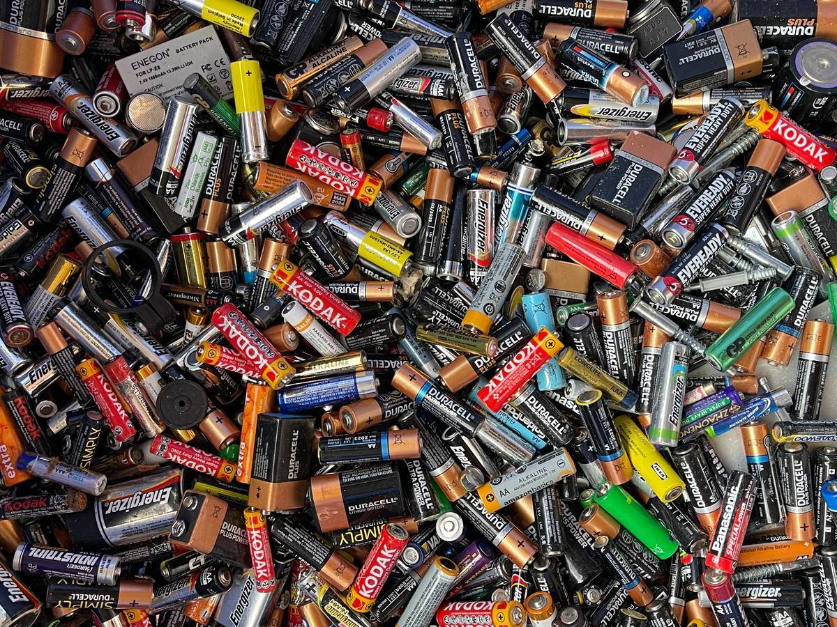 batteries piled up