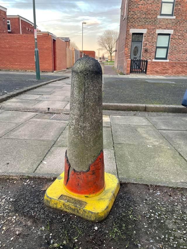 cone in cone outside on the street