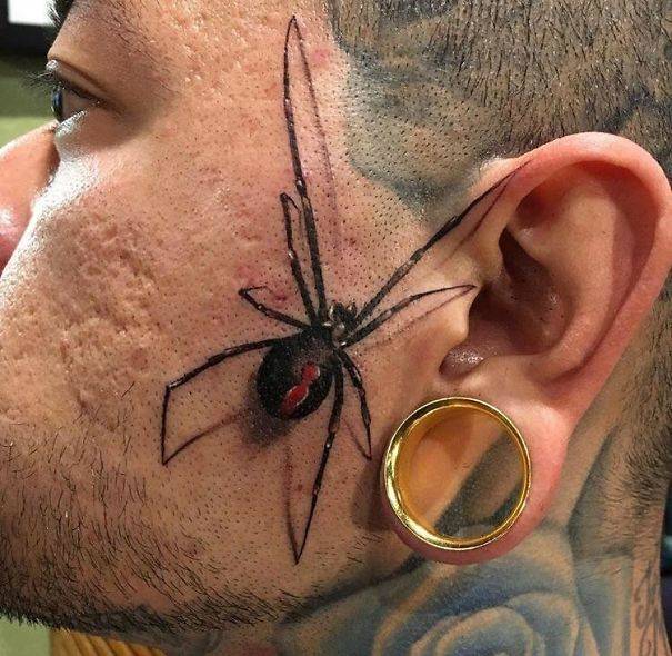 giant spider on face for some reason