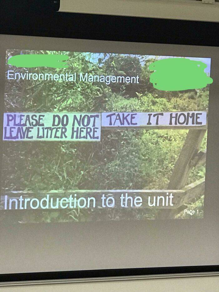 leave litter here don't take hom