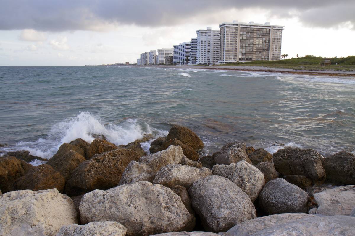 Rocks on the beach at Boca Raton.