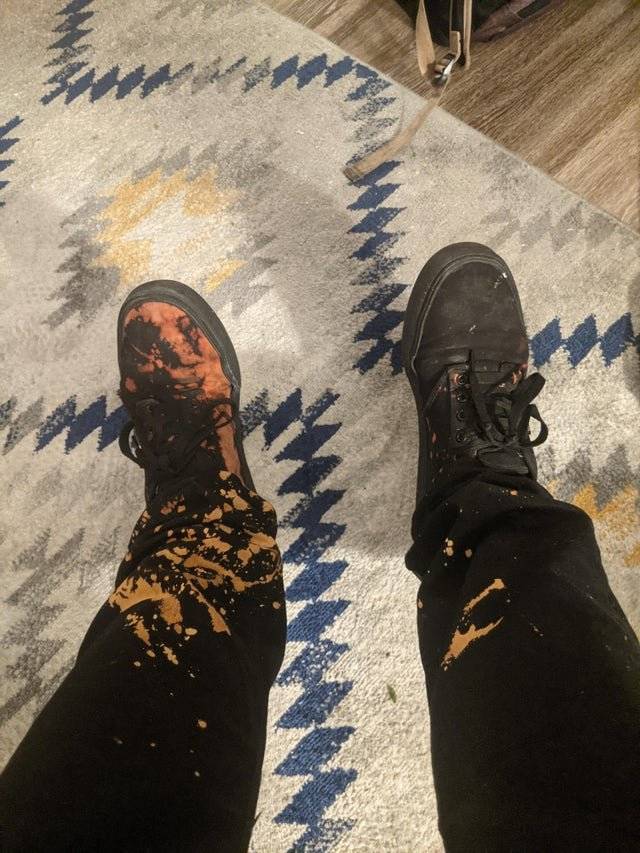 spilled bleach on new pants