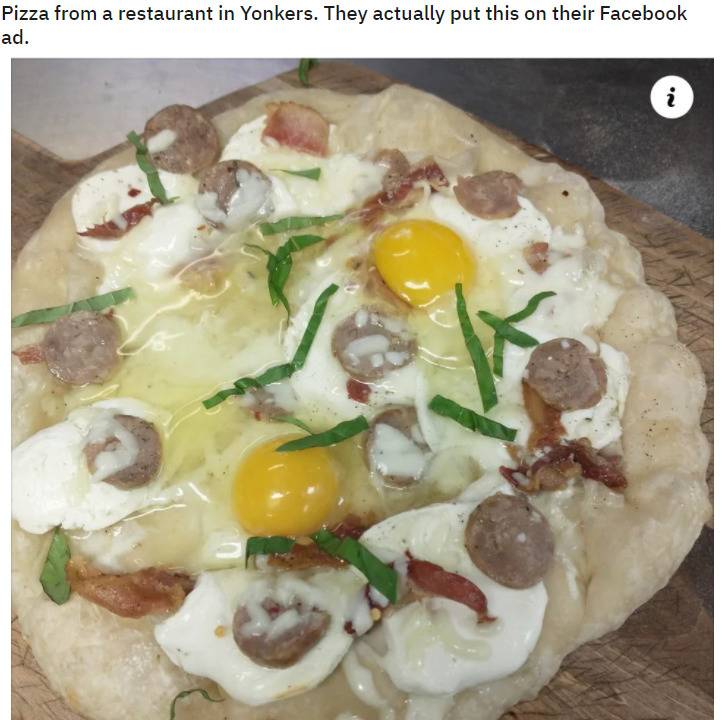 ugly pizza from Yonkers