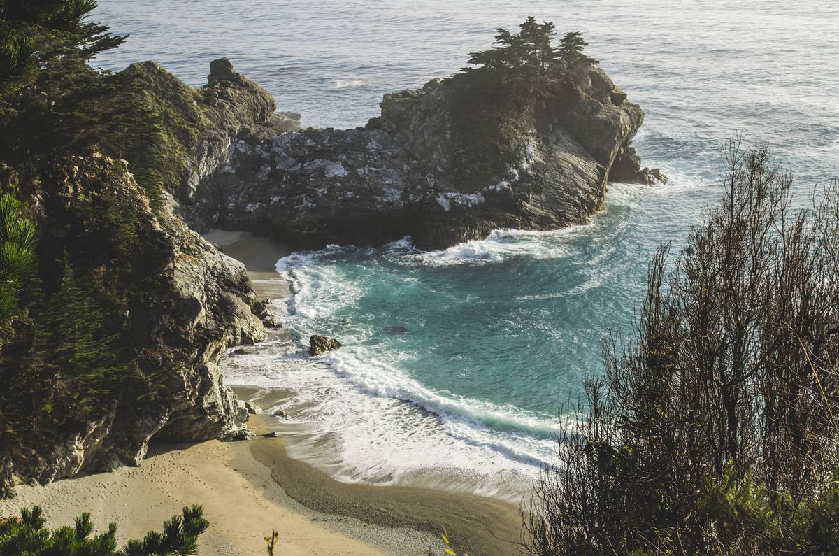 View of McWay Cove, Highway 1, Big Sur, Monterey, California Coast, USA