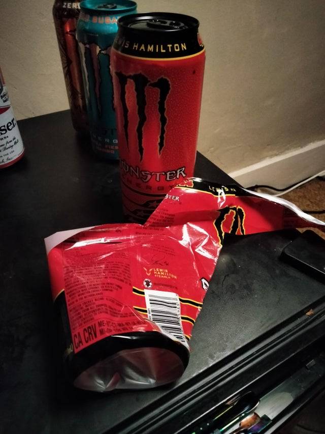 wrapper on monster drink