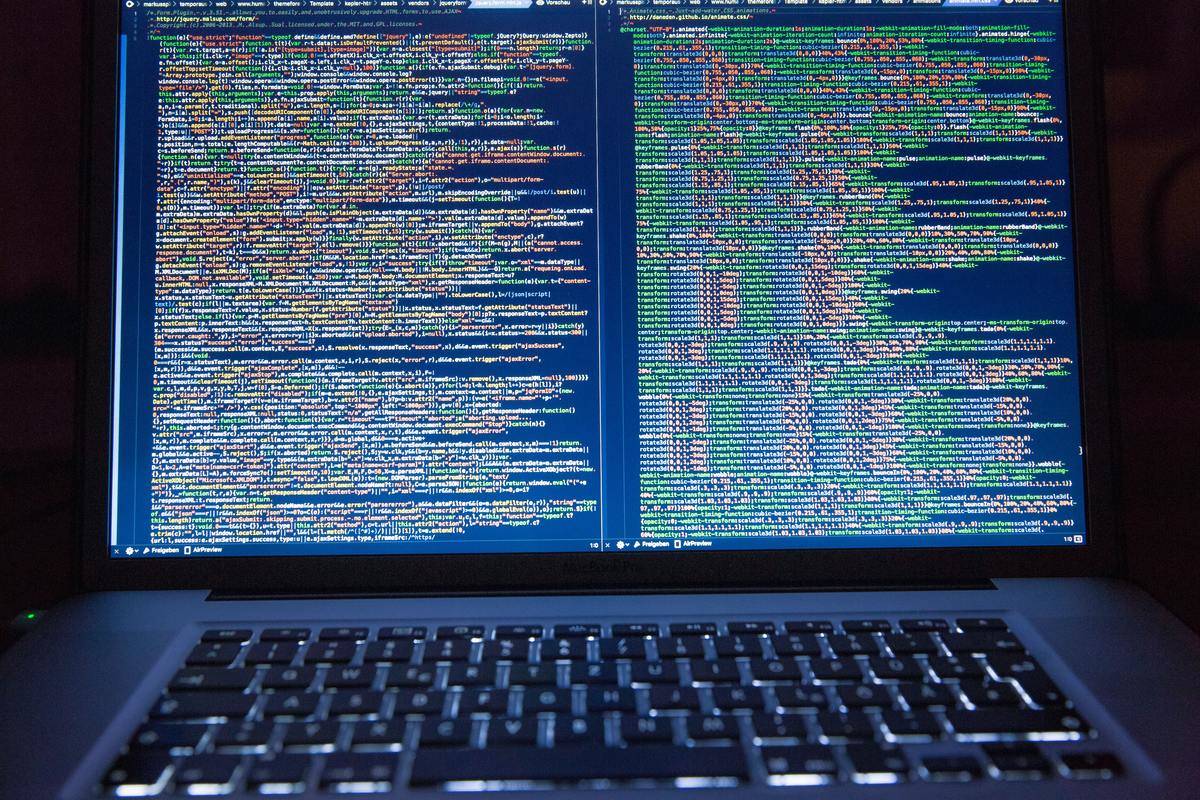 Lines of code on a laptop screen