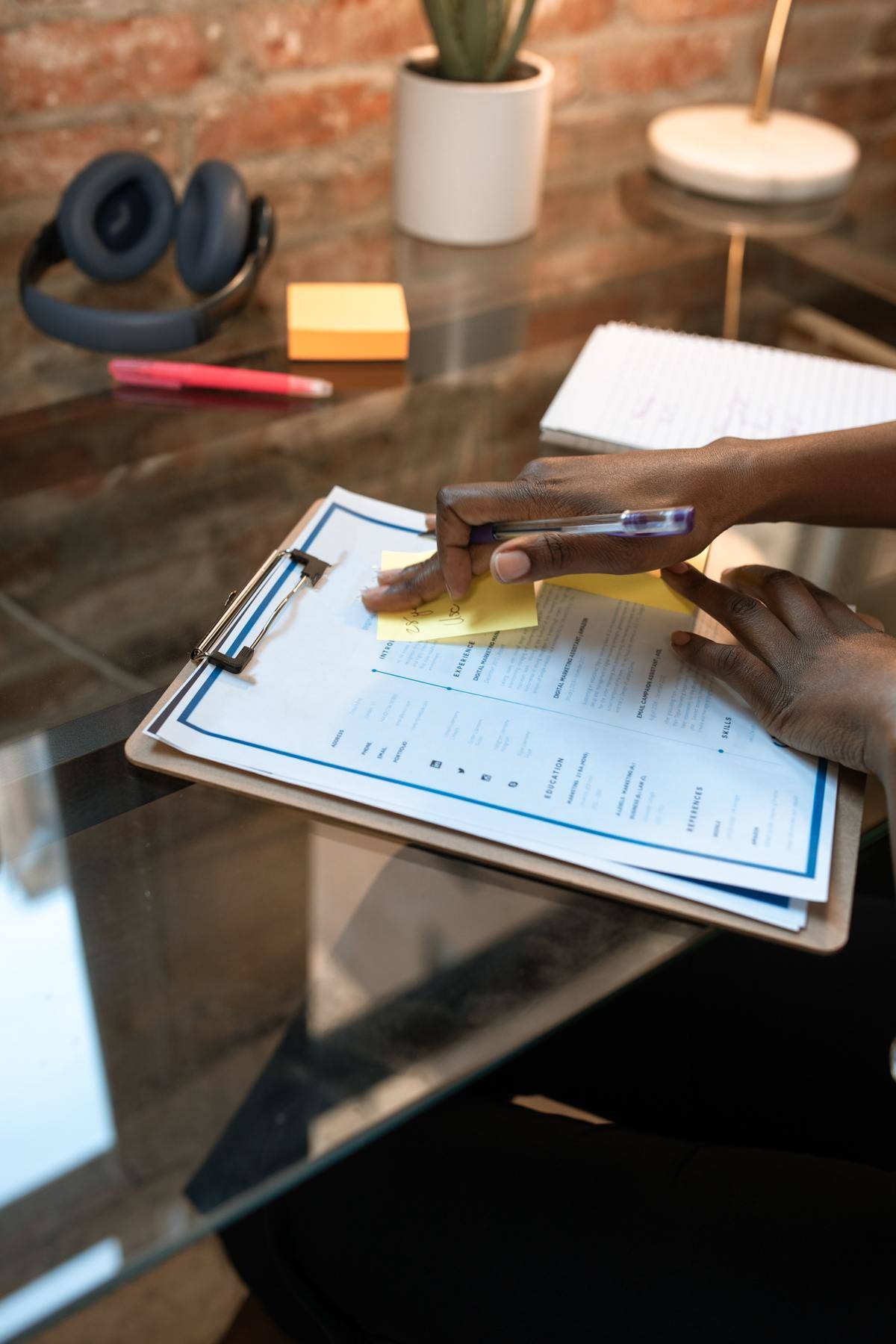Resume on a clipboard