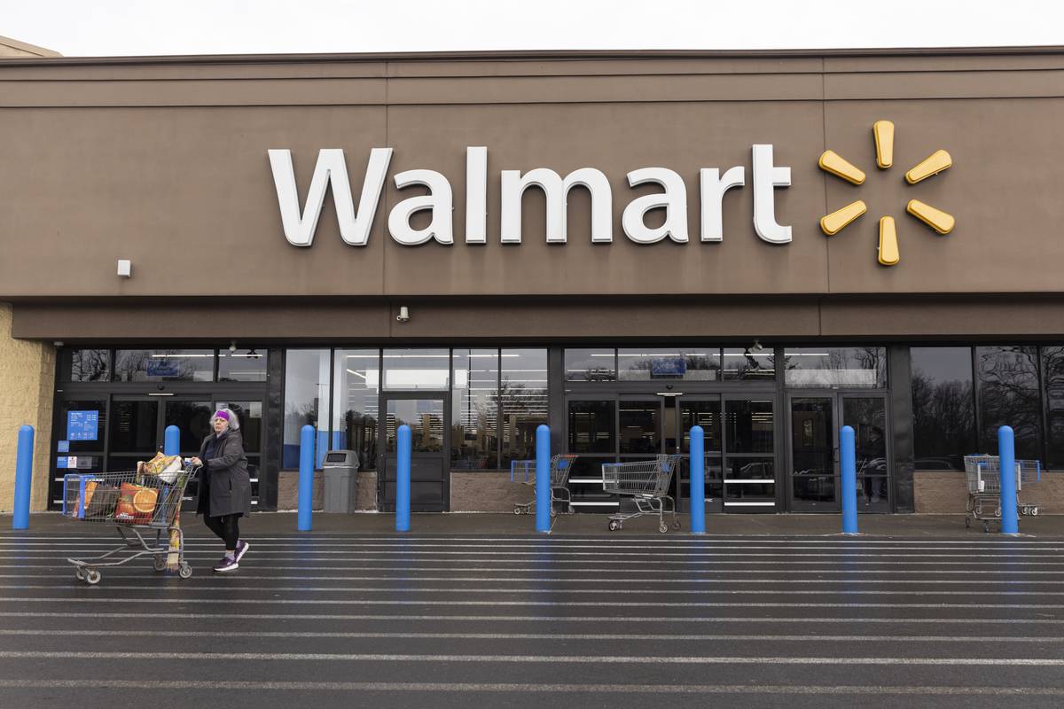 Shoppers outside a Walmart store in Albany, New York, U.S