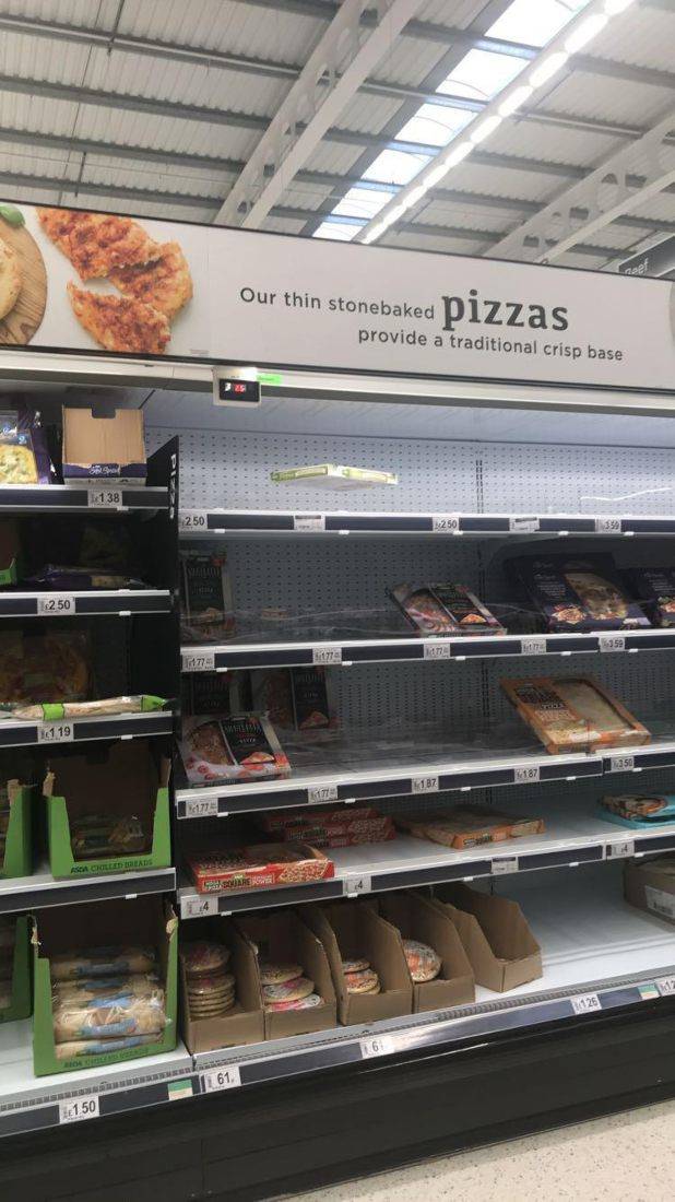 floating pizza at the store