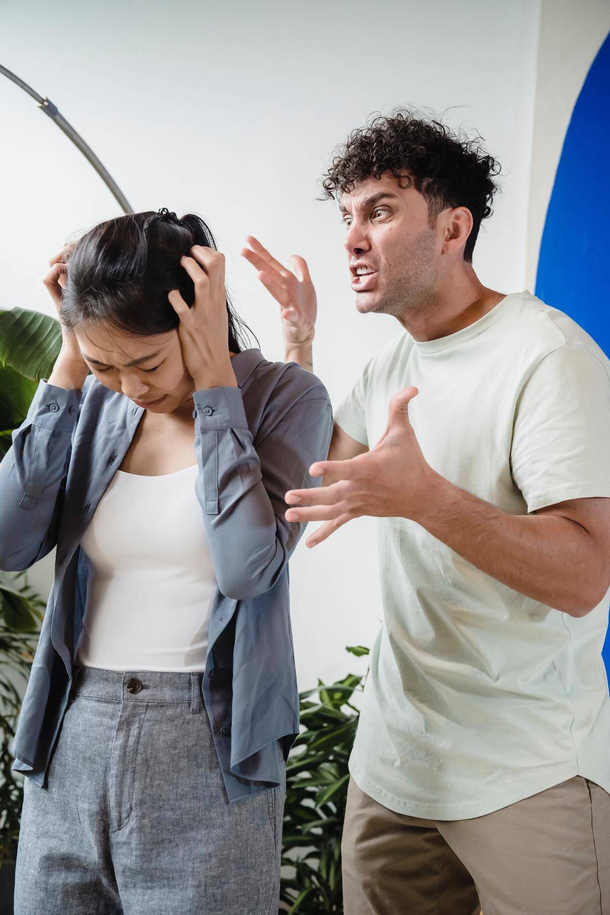Man yelling at woman 
