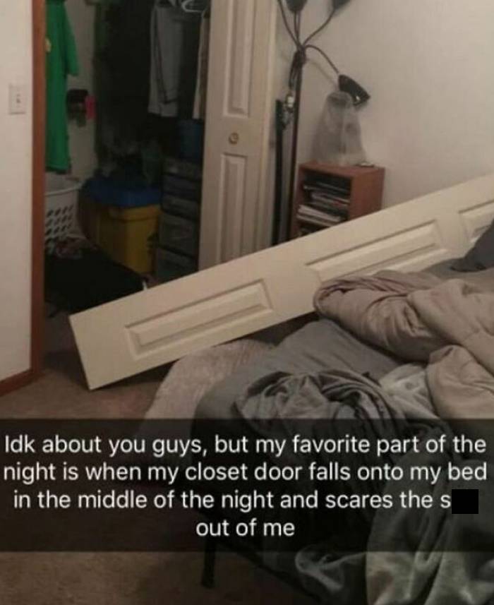 closet door falls in the middle of the night