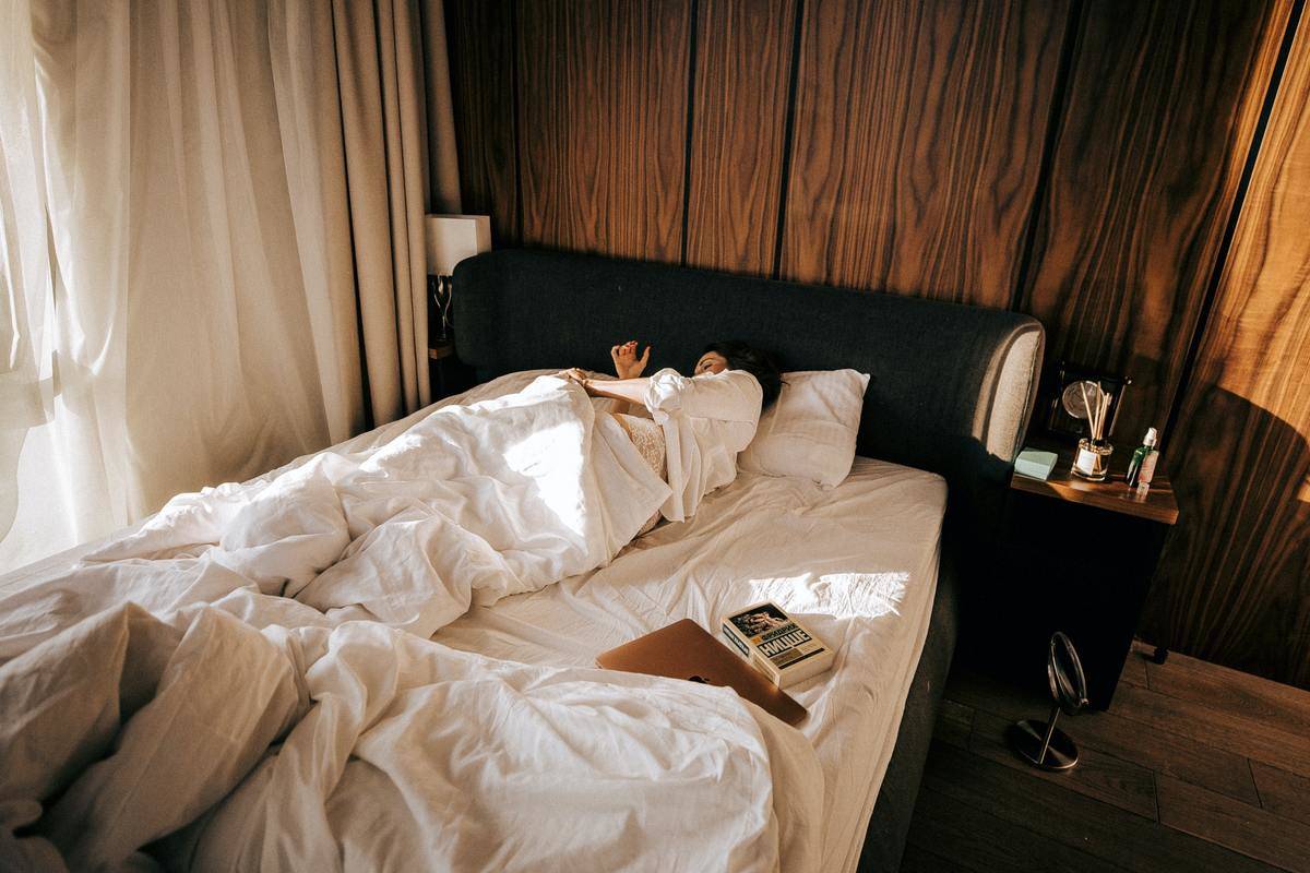 woman sleeping in bed