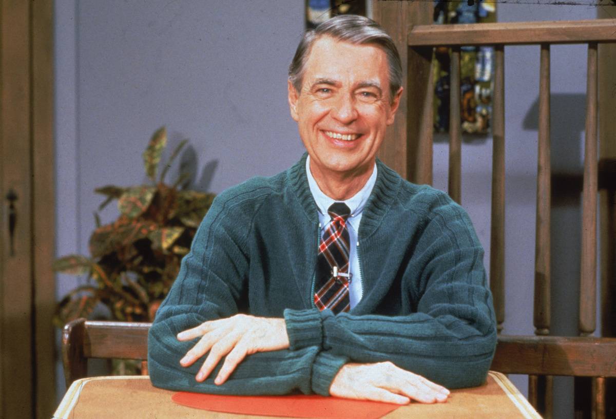 Portrait of American educator and television personality Fred Rogers of the television series 'Mister Rogers' Neighborhood,' circa 1980s