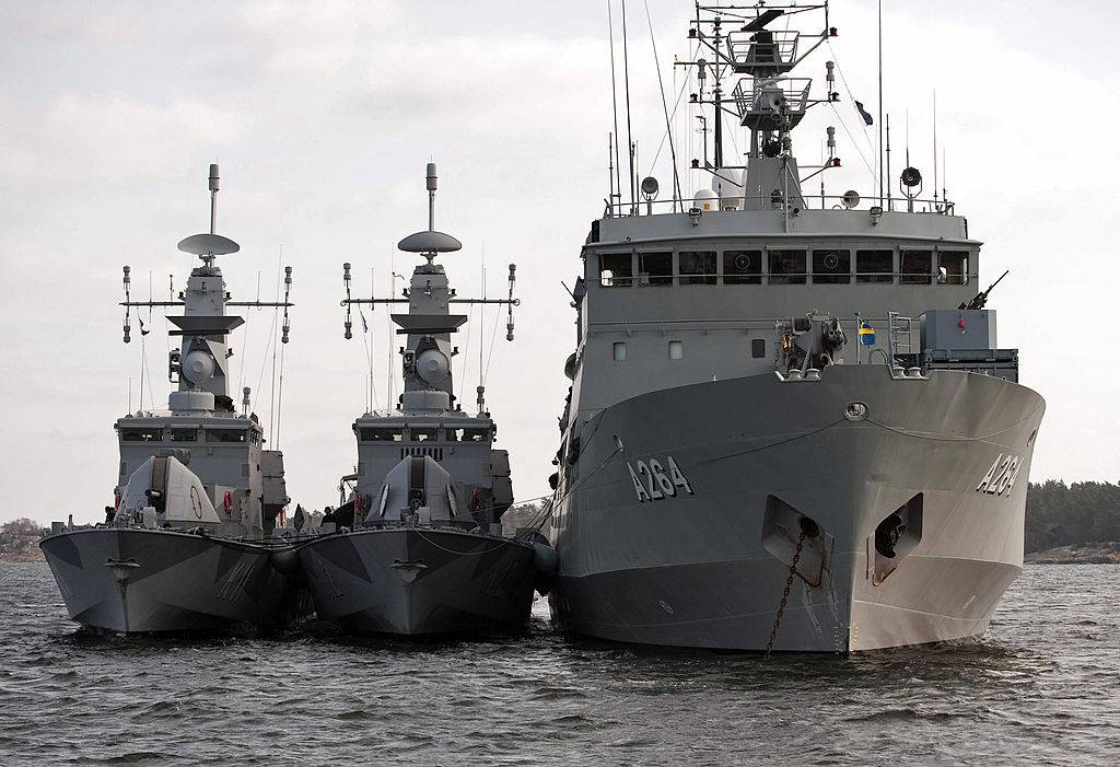 Swedish naval ships in harbour
