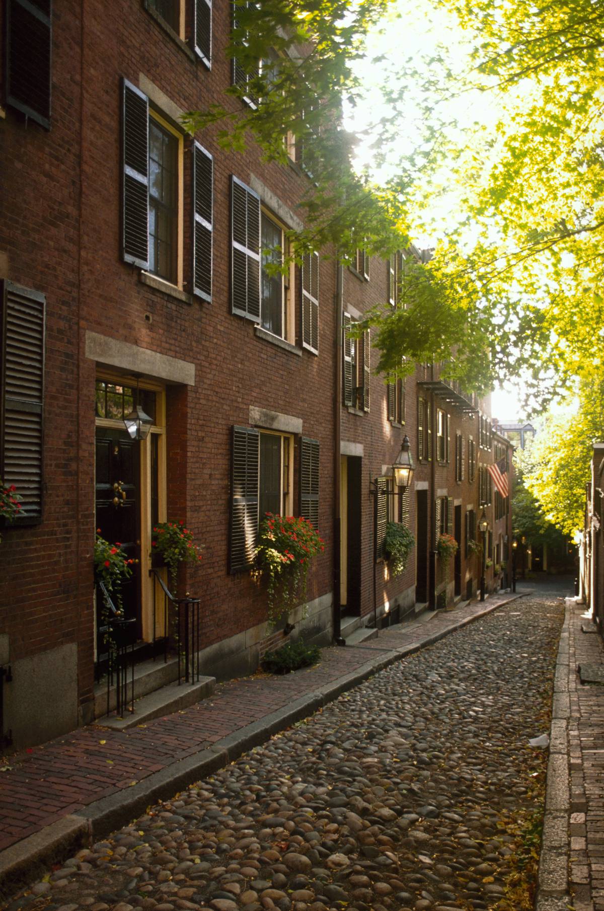 Acorn Street in Boston, Massachusetts