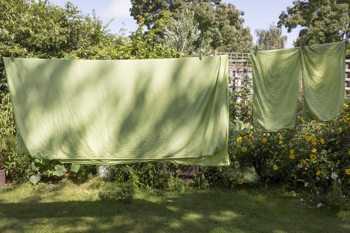 Drying Bed Linen In Garden