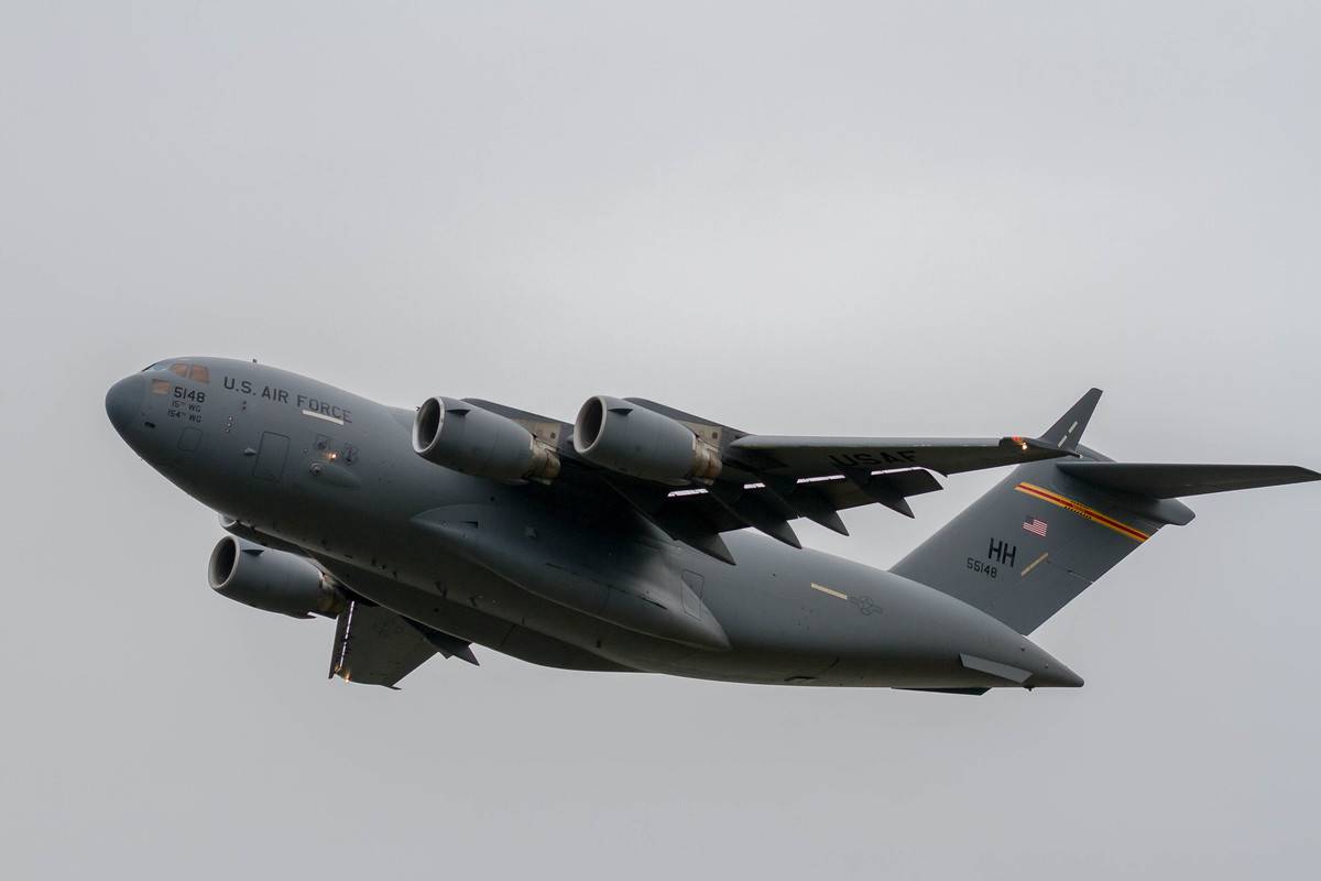 Boeing C17A Globemaster III with the 15th Wing of the US...