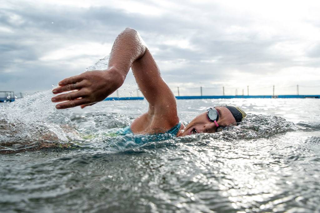 woman swimming in the ocean
