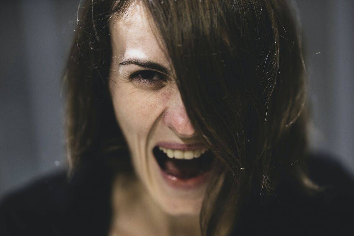 woman screaming angrily