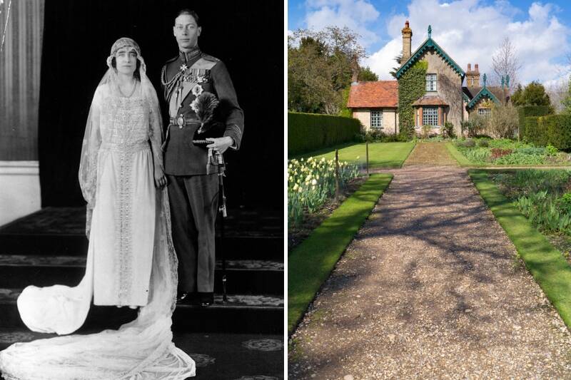king george and queen elizabeth next to their honeymoon destination