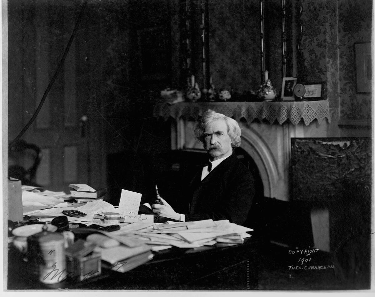 Mark Twain at a Writing Desk