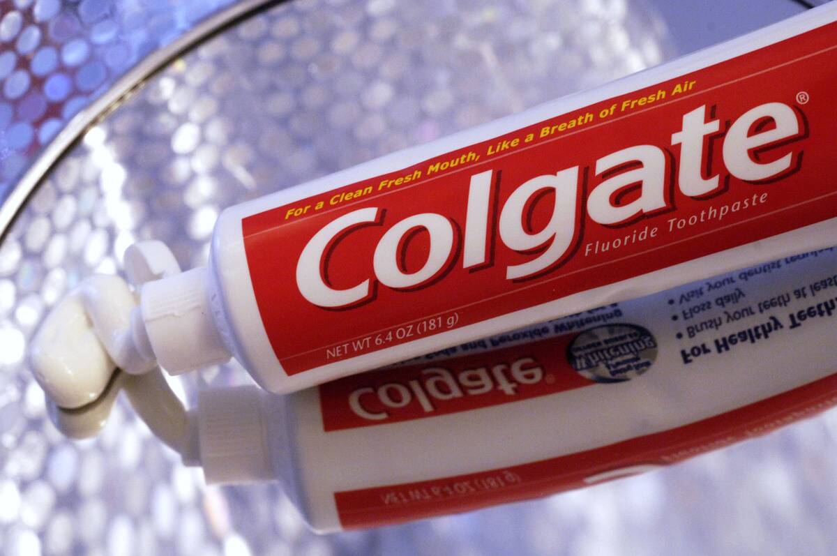A tube of Colgate toothpaste is shown in this photo illustra