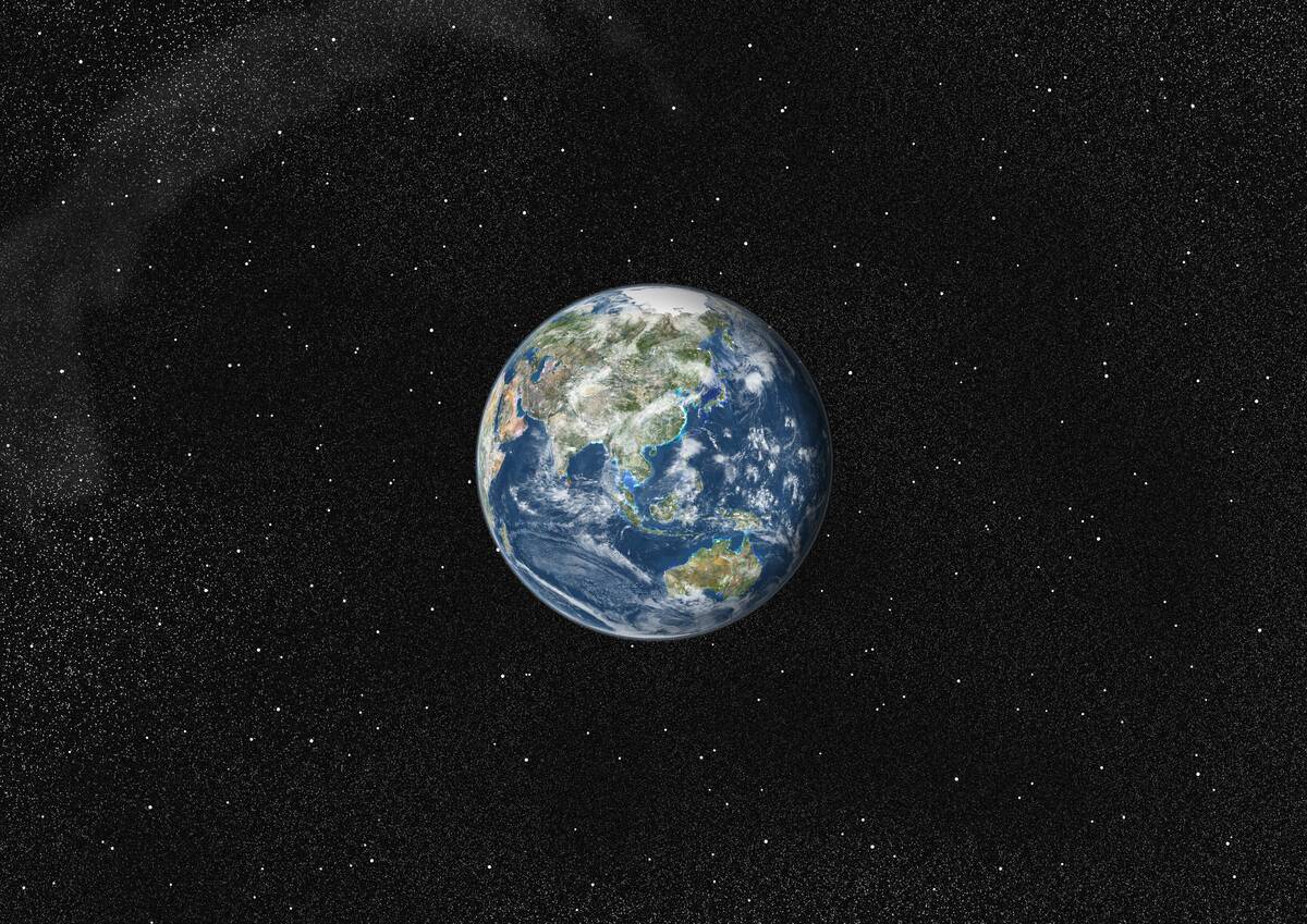 Globe Centred On Asia And Oceania, True Colour Satellite Image