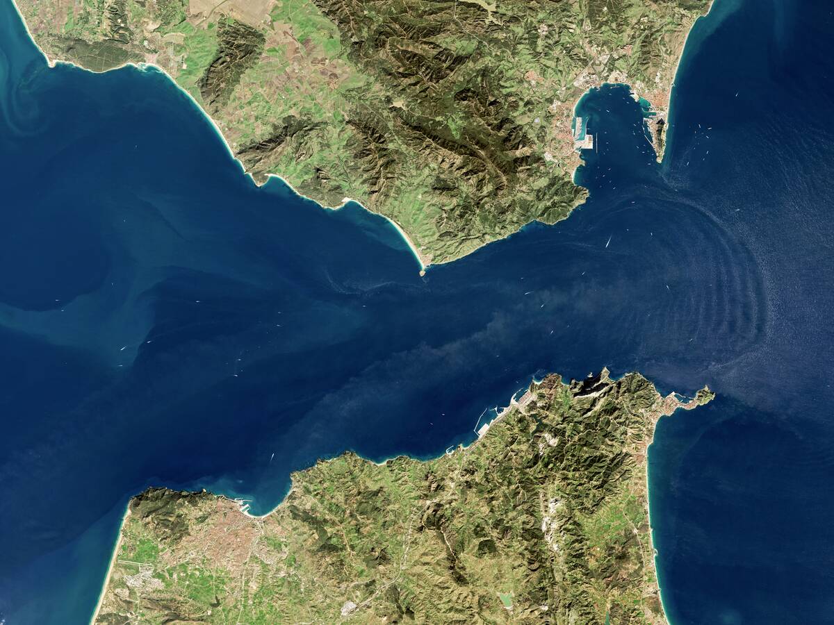 A satellite view of the Strait of Gibraltar